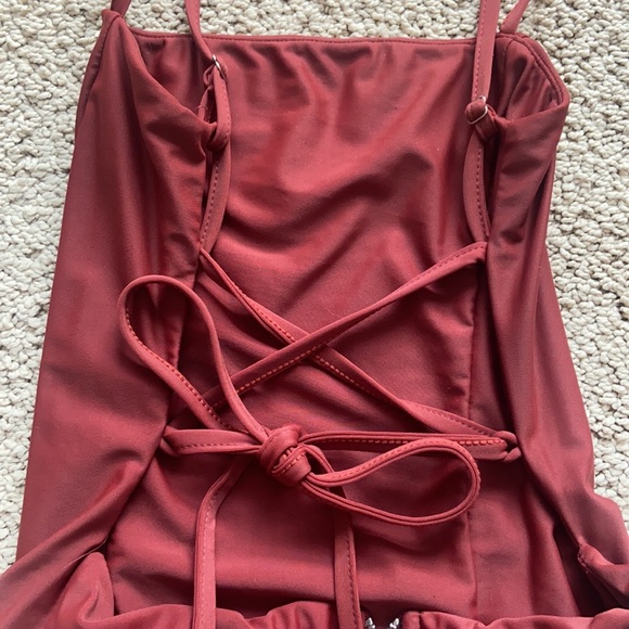 Tiger Mist Maroon Mini Dress - Picture 5 of 6